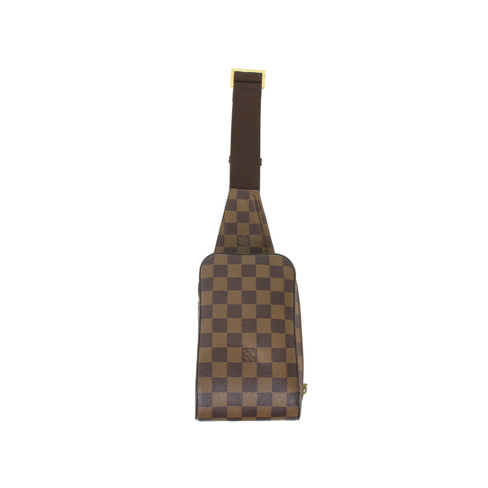 LOUIS VUITTON Geronimos Body Belt Bum Crossbody Bag Damier Ebene Brown Canvas